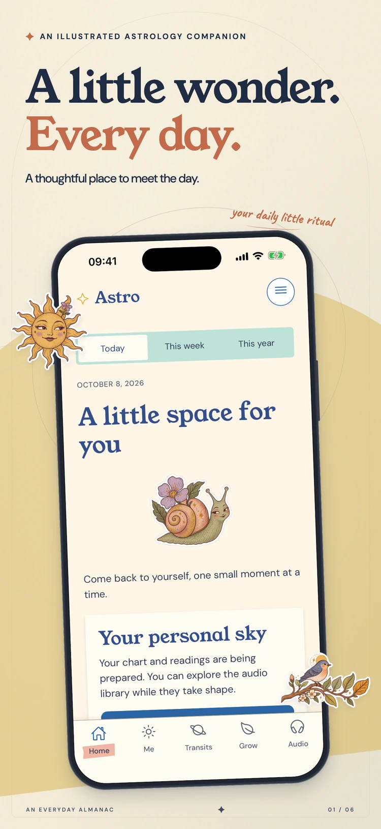 Sevali concept artwork: A little wonder. Every day. Shows the real development app under its Astro working name.