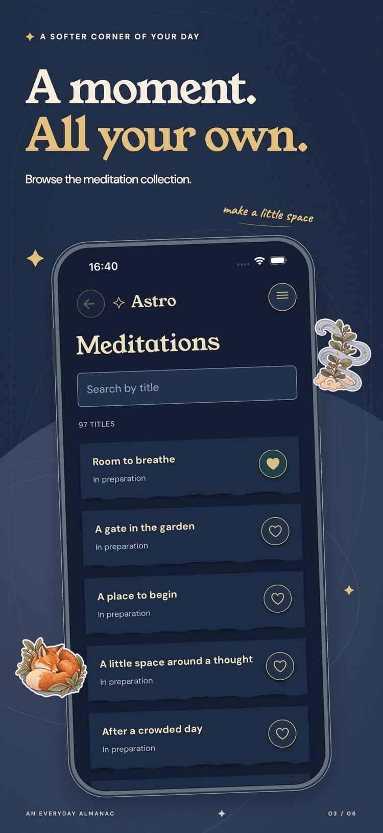 Sevali concept artwork: A moment. All your own. Shows the real development app under its Astro working name.